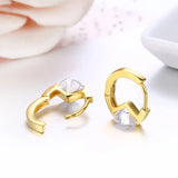 925 Silver CZ Small Loop Huggie Hoop Earrings For Women Girls