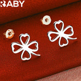 925 Silver Wedding Heart Clover Jewelry Set