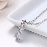 925 Silver CZ Gatos Cat Charms Undertale Necklace Jewelry Women Girls