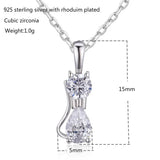 925 Silver CZ Gatos Cat Charms Undertale Necklace Jewelry Women Girls
