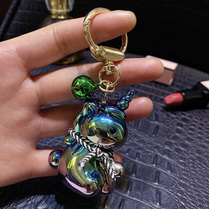 Acrylic Unicorn Keychain Quicksand Pendant Transparent Keychain