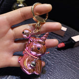 Acrylic Unicorn Keychain Quicksand Pendant Transparent Keychain