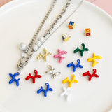 Alloy Balloon Dog Pendant DIY Beaded Material Jewelry Earrings Accessories