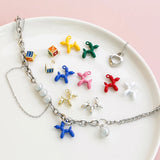 Alloy Balloon Dog Pendant DIY Beaded Material Jewelry Earrings Accessories