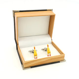 Animal Screaming Chicken Cufflinks Yellow Brass Men's Cuff Links