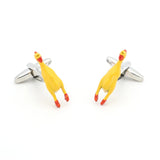 Animal Screaming Chicken Cufflinks Yellow Brass Men's Cuff Links