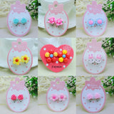 Pink Animal Flowers Ear Clip Girls Earring Clip Jewelry Gift