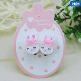 Pink Animal Flowers Ear Clip Girls Earring Clip Jewelry Gift
