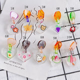 Animal Fruit Resin Earrings Geometric Love Heart Pendant DIY Jewelry