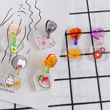 Animal Fruit Resin Earrings Geometric Love Heart Pendant DIY Jewelry