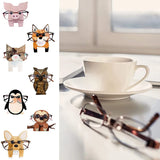 Corgi Dog Glasses Holder Stand Wooden Ornament Display Rack