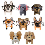 Corgi Dog Glasses Holder Stand Wooden Ornament Display Rack