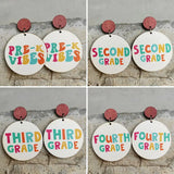 Animal Letter Cartoon Wood Earrings for Women Teacher Student School Jewelry