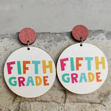 Animal Letter Cartoon Wood Earrings for Women Teacher Student School Jewelry