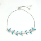 Small Butterfly Fire Opal Stone Bracelet Vintage Silver Chain Bridal Jewelry
