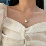 Anime Pearl Bear Pendant Necklace Women Jewelry