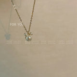 Anime Pearl Bear Pendant Necklace Women Jewelry