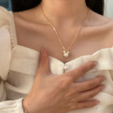 Anime Pearl Bear Pendant Necklace Women Jewelry