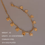 Stainless Steel Heart Charm Anklet Bracelet Women Adjustable Jewelry