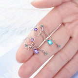 Asymmetric Cloud Earrings 925 Sterling Silver Tassel Earring