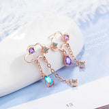 Asymmetric Cloud Earrings 925 Sterling Silver Tassel Earring