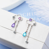 Asymmetric Cloud Earrings 925 Sterling Silver Tassel Earring