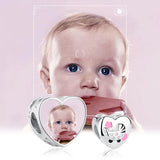 Pink Flower Charms Photo Crystal Beads Baby Cart Pattern