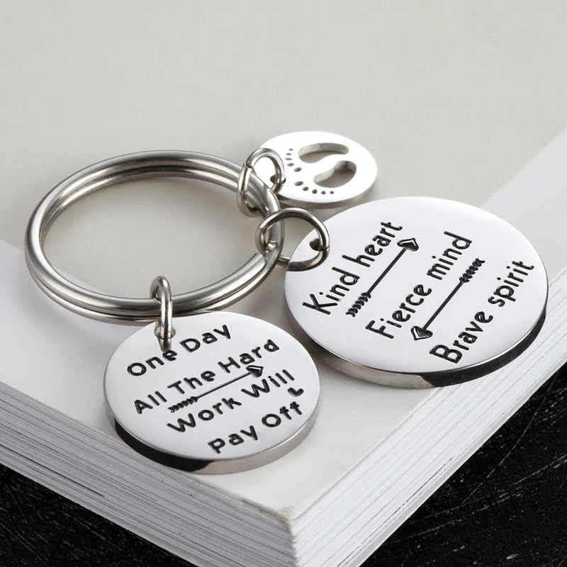 Baby Feet Charms Keychain DIY Engraved Keyring Birthday Gift