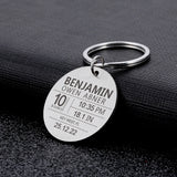 Personalized Baby Keychain Name Date Weight Gift for Newborn Boys Girls