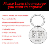 Personalized Baby Keychain Name Date Weight Gift for Newborn Boys Girls