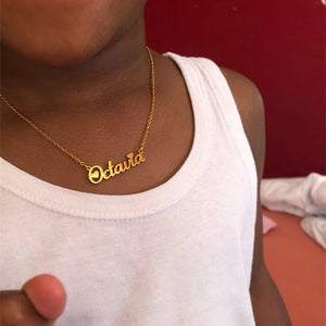 Child ID Necklace Stainless Steel Kids Nameplate Birthday