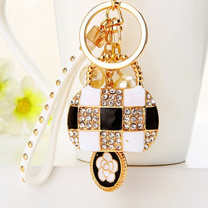 Bag Shaped Keychain Women Girls Rhinestone Pendant Key Ring