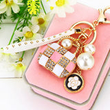 Bag Shaped Keychain Women Girls Rhinestone Pendant Key Ring