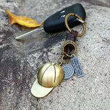 Baseball Cap Keychain Pendant Retro School Bag Decoration Accessories