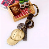Baseball Cap Keychain Pendant Retro School Bag Decoration Accessories
