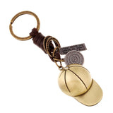 Baseball Cap Keychain Pendant Retro School Bag Decoration Accessories