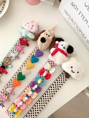 Bear Baby Hair Clips Holder Hairpins Storage Belt Wall Hair Band Organizer