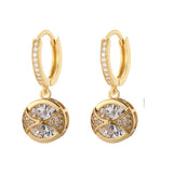 Boho Bear Heart Hoop Earrings Micro Pave CZ Crystal Jewelry