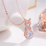 Bear Necklace Love Gift 925 Sterling Silver Zircon Women's Animal Necklace