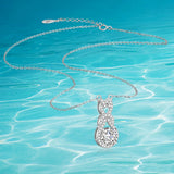 Bear Necklace Love Gift 925 Sterling Silver Zircon Women's Animal Necklace