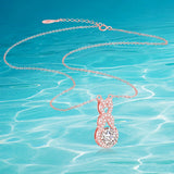 Bear Necklace Love Gift 925 Sterling Silver Zircon Women's Animal Necklace