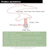 Bear Necklace Love Gift 925 Sterling Silver Zircon Women's Animal Necklace