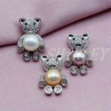 Bear Pendant Freshwater Pearl Silver Pendant Necklace Girl Gift