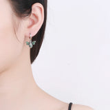 Green Zircon Bee Drop Earrings 925 Sterling Silver Jewelry