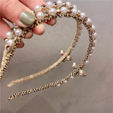 Pearl Crystal Rhinestone Headband for Girls