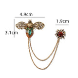 Bees Brooch Chain Double Pin Buckle Retro Cardigan Accessories