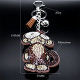 Crystal Monkey Keychain Cartoon Animal Bag Charm Keyring