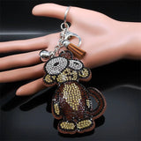 Crystal Monkey Keychain Cartoon Animal Bag Charm Keyring