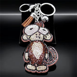 Crystal Monkey Keychain Cartoon Animal Bag Charm Keyring