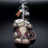 Crystal Monkey Keychain Cartoon Animal Bag Charm Keyring